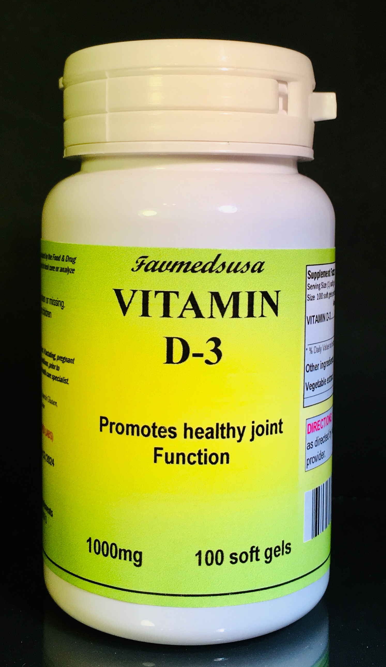 Vitamin D3 1000 I.U. - 100 soft gels